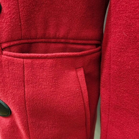 Tommy Hilfiger Hooded Duffel Red Toggle Walking Coat - Picture 11 of 14
